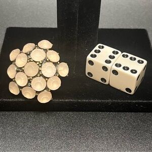 Chunky Stretch Statement Ring Gold Tone with Blush Stones. Y2K